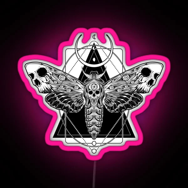 Surreal Death Moth RGB Neon Sign