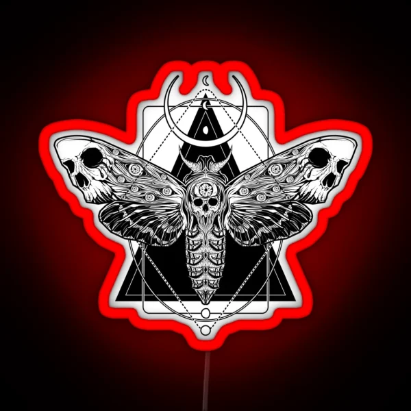 Surreal Death Moth RGB Neon Sign