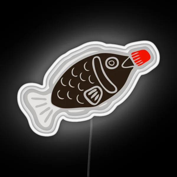 Sushi Soy Fish Pattern In Blue RGB Neon Sign