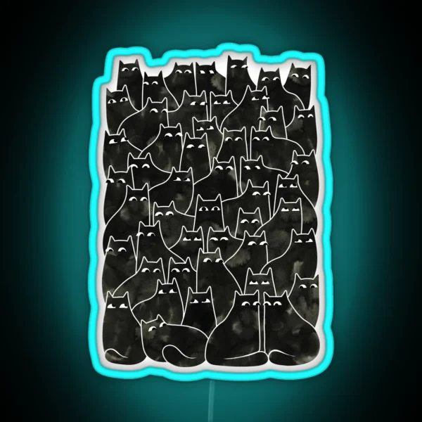 Suspicious Cats RGB Neon Sign