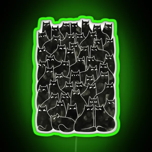 Suspicious Cats RGB Neon Sign
