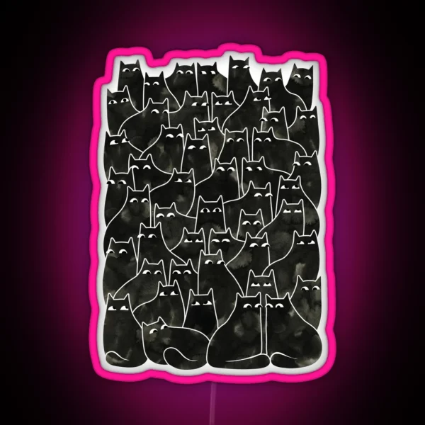 Suspicious Cats RGB Neon Sign