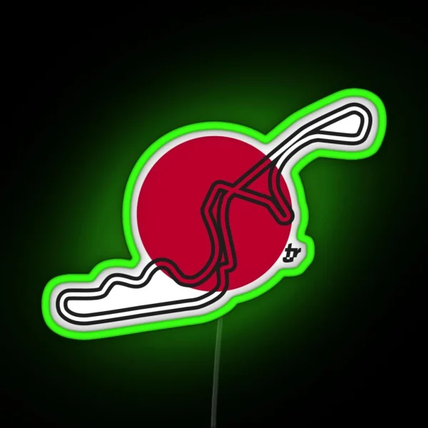 Suzuka Circuit White RGB Neon Sign