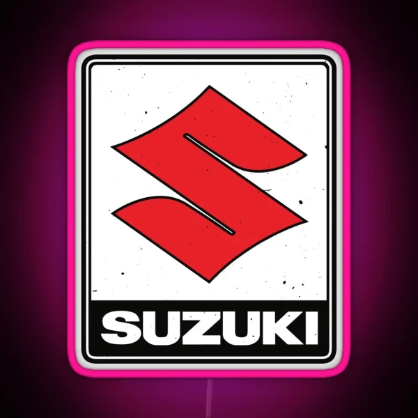 Suzuki Motorcycles Vintage 70 S Logo RGB Neon Sign