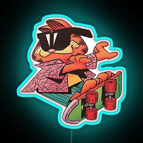 Swag Skater Garfield RGB Neon Sign