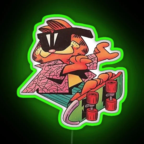 Swag Skater Garfield RGB Neon Sign