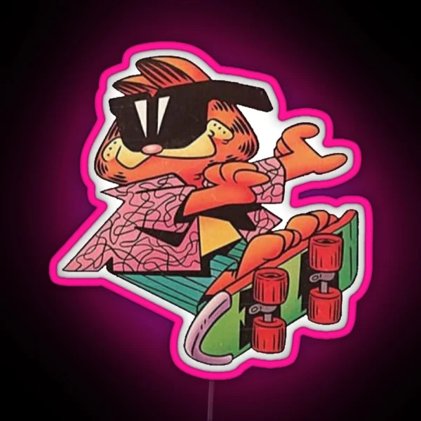 Swag Skater Garfield RGB Neon Sign