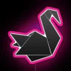 Color-Changing RGB Neon Sign Art with Swan Design and Frame
