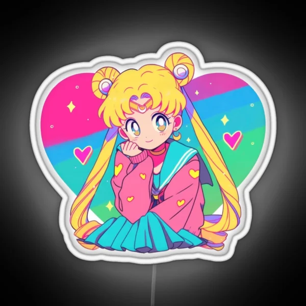 Sweet Nostalgia Moon Girl RGB Neon Sign