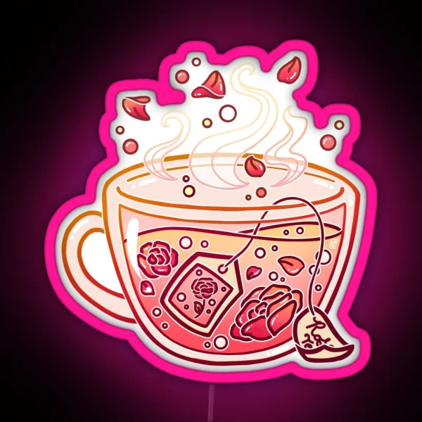 Sweet Rose Tea RGB Neon Sign