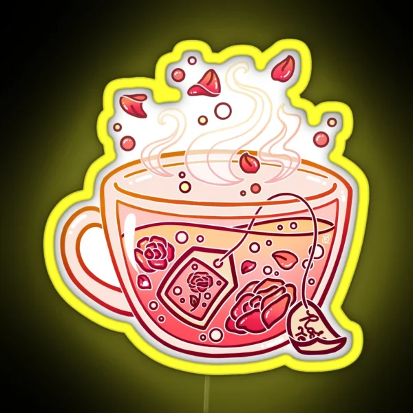Sweet Rose Tea RGB Neon Sign