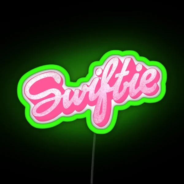 Swiftie Pink Glitter Text RGB Neon Sign