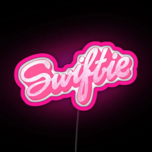 Swiftie Pink Glitter Text RGB Neon Sign