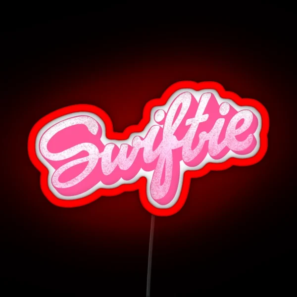 Swiftie Pink Glitter Text RGB Neon Sign