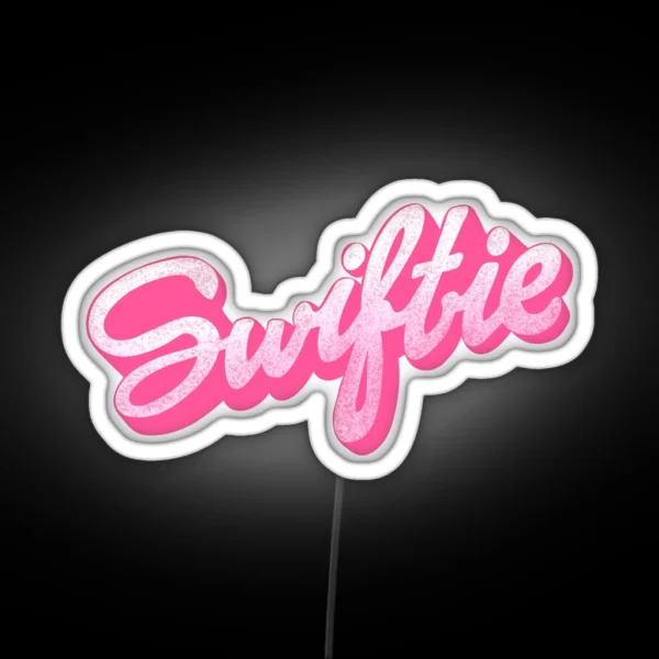 Swiftie Pink Glitter Text RGB Neon Sign