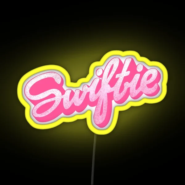 Swiftie Pink Glitter Text RGB Neon Sign