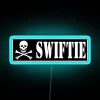 Neon Swiftie Skull Decorative Sign with Color-Changing RGB Lighting Effect