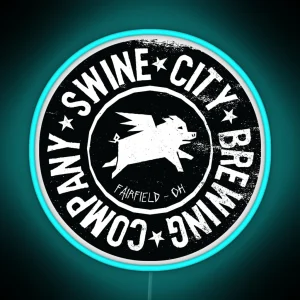 Swine City Brewing Company Logo RGB Neon Sign