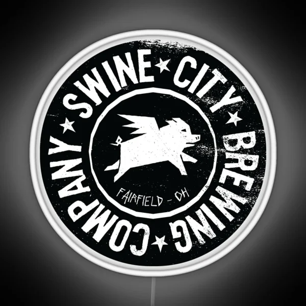Swine City Brewing Company Logo RGB Neon Sign