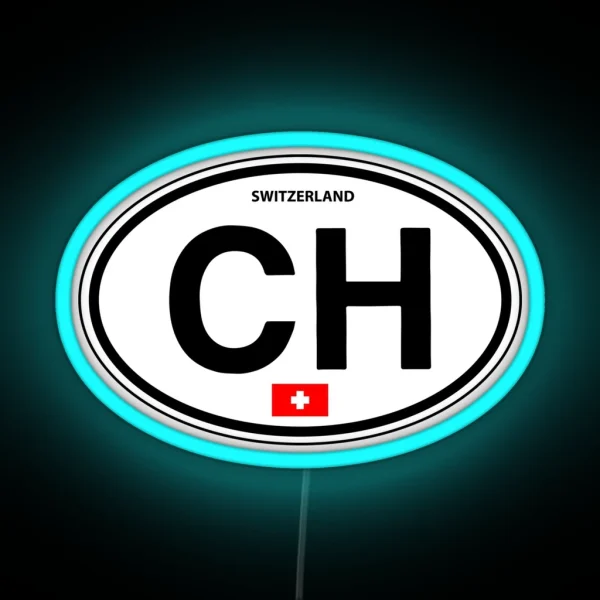 Switzerland Euro Oval CH Led RGB Neon Sign