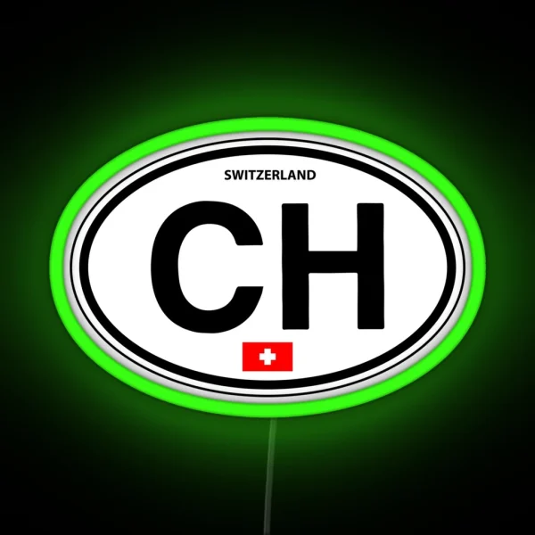 Switzerland Euro Oval CH Led RGB Neon Sign