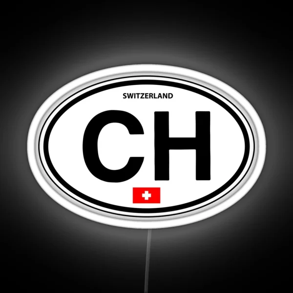 Switzerland Euro Oval CH Led RGB Neon Sign