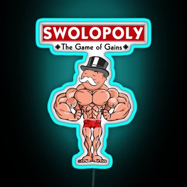 Swolopoly The Game Of Gains RGB Neon Sign