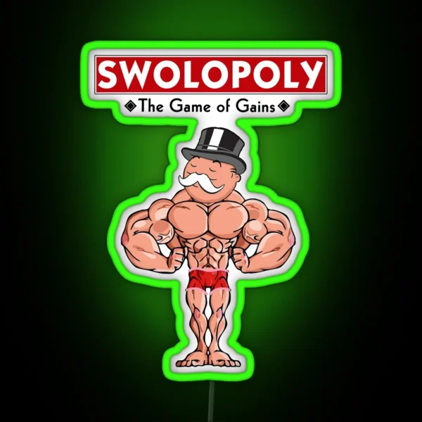 Swolopoly The Game Of Gains RGB Neon Sign