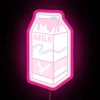 Vibrant pixel art neon sign featuring Sylveon milk carton led design