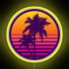 Electric retro future vibes with colorful sunset inspired neon lighting