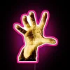 Vibrant LED lighting featuring iconic band logo in neon RGB.