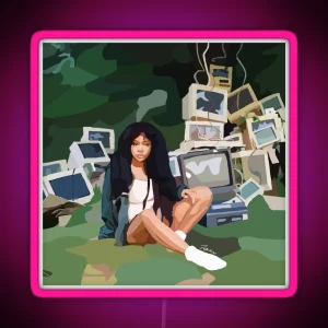 SZA CTRL Album Cover Art RGB Neon Sign