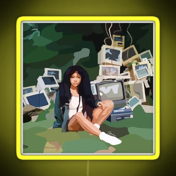 SZA CTRL Album Cover Art RGB Neon Sign