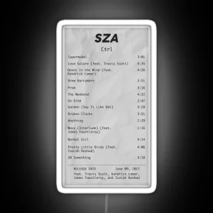 Sza Ctrl Album Receipt RGB Neon Sign