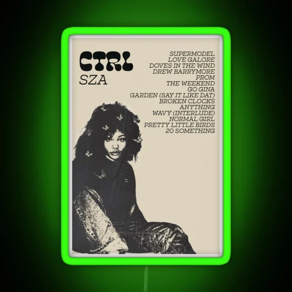 SZA CTRL Poster RGB Neon Sign