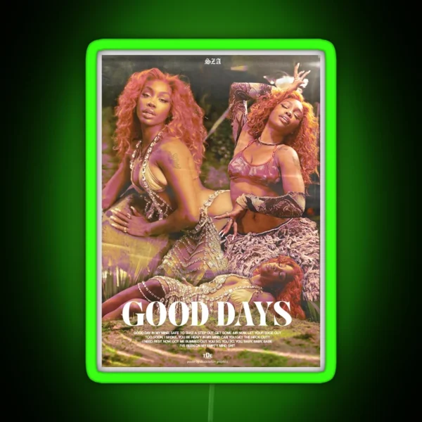 SZA Good Days Music Video RGB Neon Sign