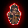 SZA's iconic lyrics shine bright with vibrant rainbow LED lights.