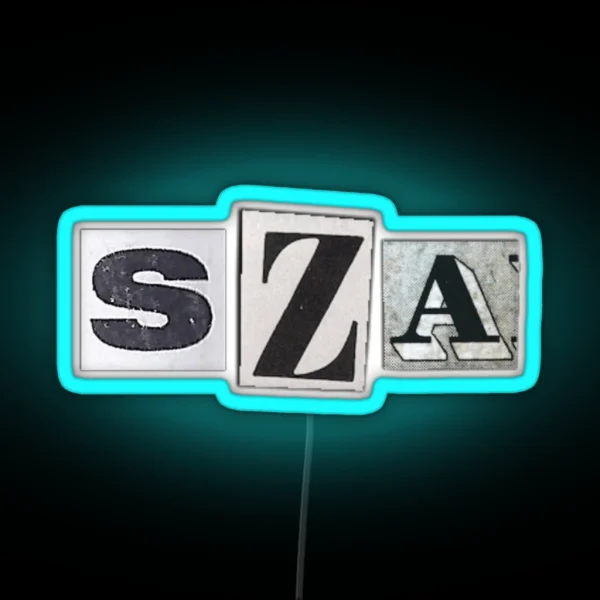 SZA Newspaper Letters RGB Neon Sign