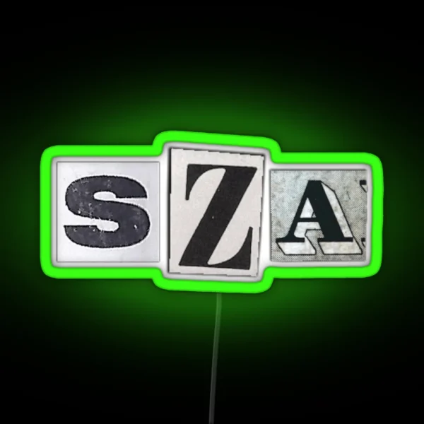 SZA Newspaper Letters RGB Neon Sign