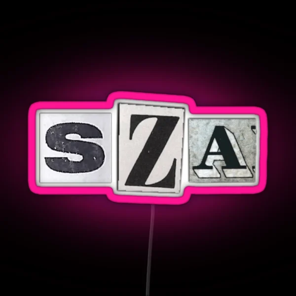 SZA Newspaper Letters RGB Neon Sign