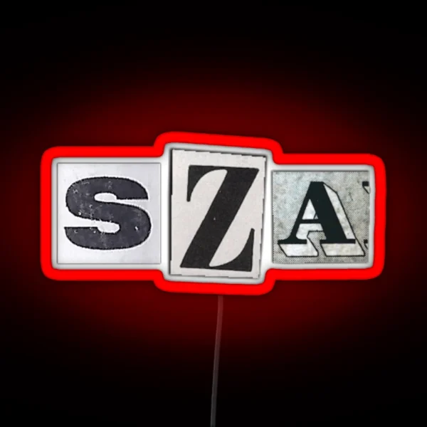 SZA Newspaper Letters RGB Neon Sign