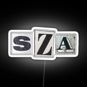 SZA Newspaper Letters RGB Neon Sign