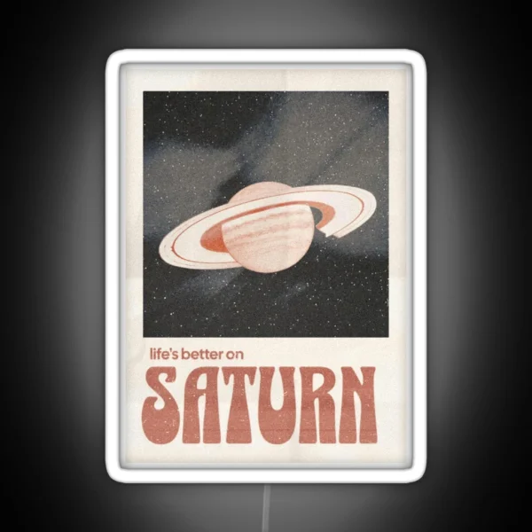 Sza Saturn Poster Orange RGB Neon Sign