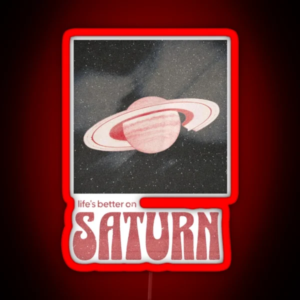 Sza Saturn Transparent Red RGB Neon Sign
