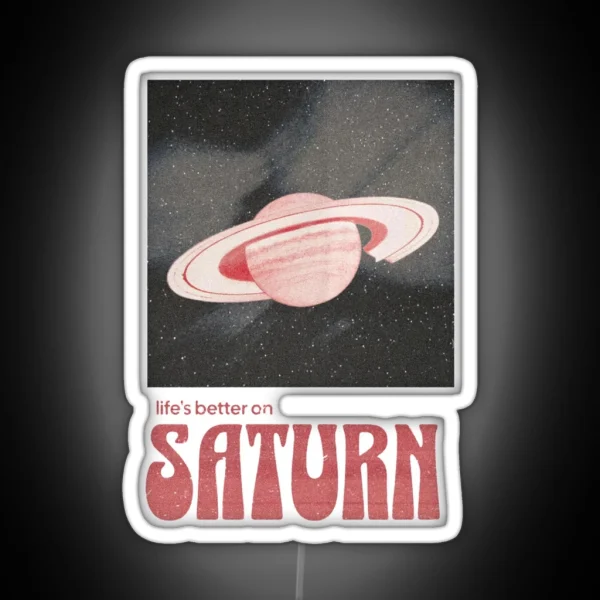 Sza Saturn Transparent Red RGB Neon Sign