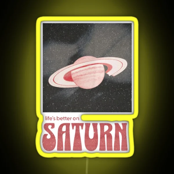 Sza Saturn Transparent Red RGB Neon Sign