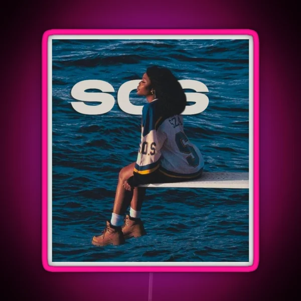 SZA SOS Album Cover Design RGB Neon Sign