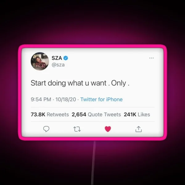 Sza Twitter Quote RGB Neon Sign