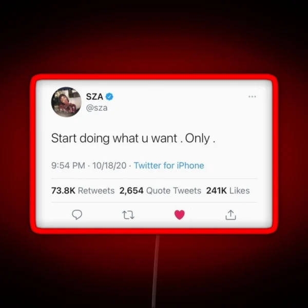 Sza Twitter Quote RGB Neon Sign