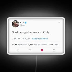 Sza Twitter Quote RGB Neon Sign